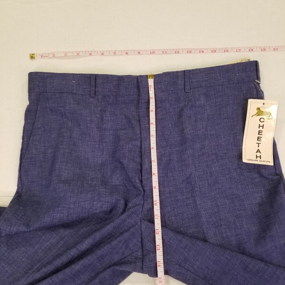 Cheetah Leisure Slacks Men's Size 38 Long Blue New With Tags Vintage - Picture 12 of 12